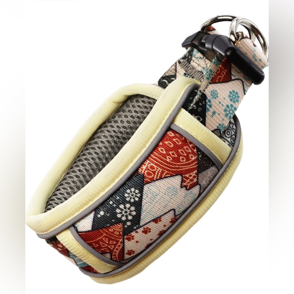 Dog Collar with Fashionable Printed Design, Strong Dual D-Rings, Quick Release